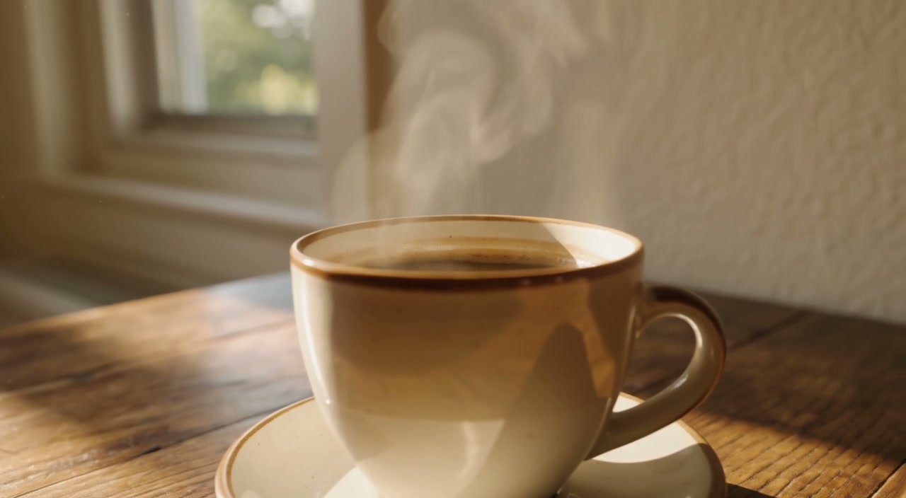 Ceramic coffee cup in morning light still generated by FLUX 3 Max