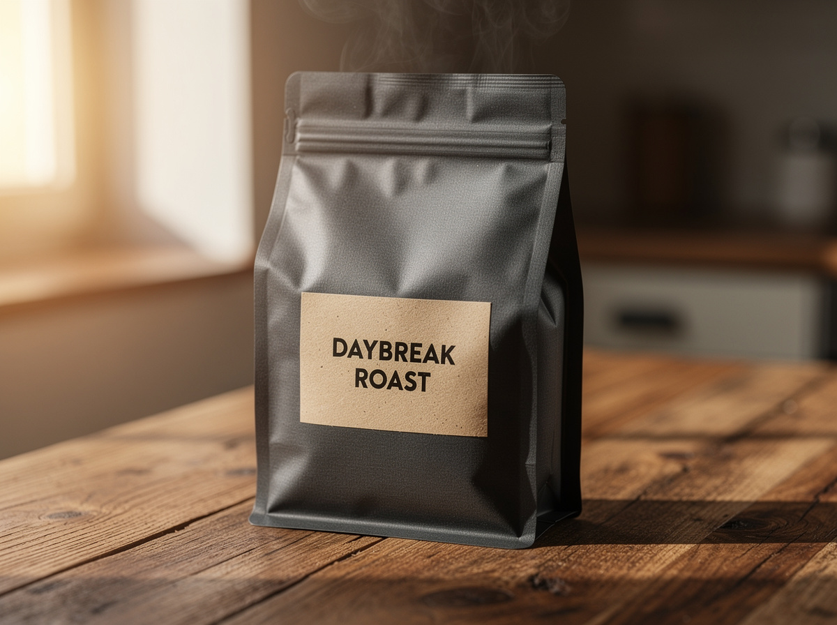 FLUX.2 Pro at 1 MP ($0.05): the same prompt renders "DAYBREAK ROAST" correctly
