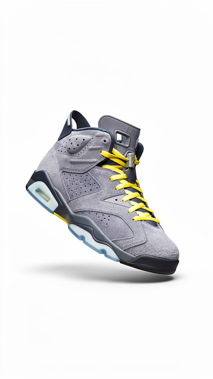 A sneaker product photo relit onto a white studio background, aspect ratio auto-matched to the original portrait input