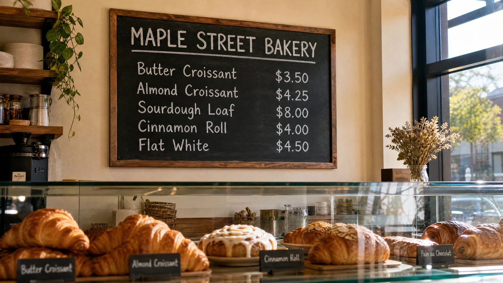GPT Image 2 at 2K: the same bakery menu board, written correctly