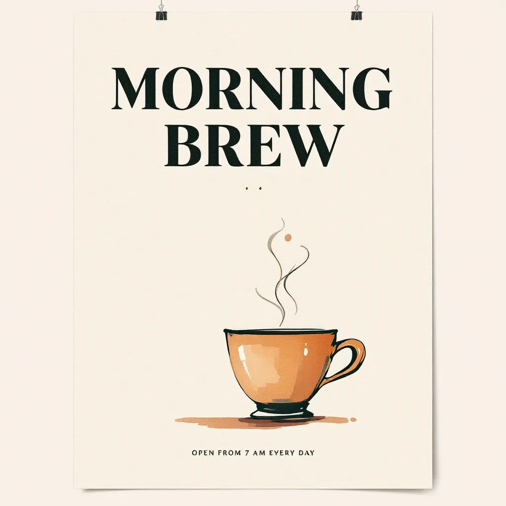 FLUX 1.1 Pro — coffee shop poster with EYERY typo in subtitle