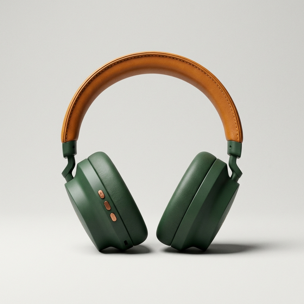 Nano Banana Pro headphone product photo with angled earcups