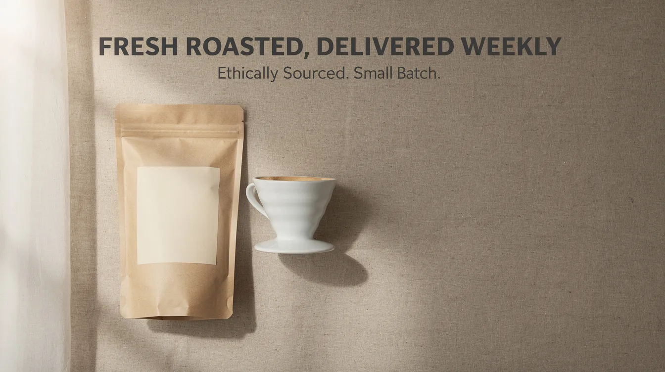 FLUX.2 text-to-image output: coffee subscription marketing banner with headline and subheadline text