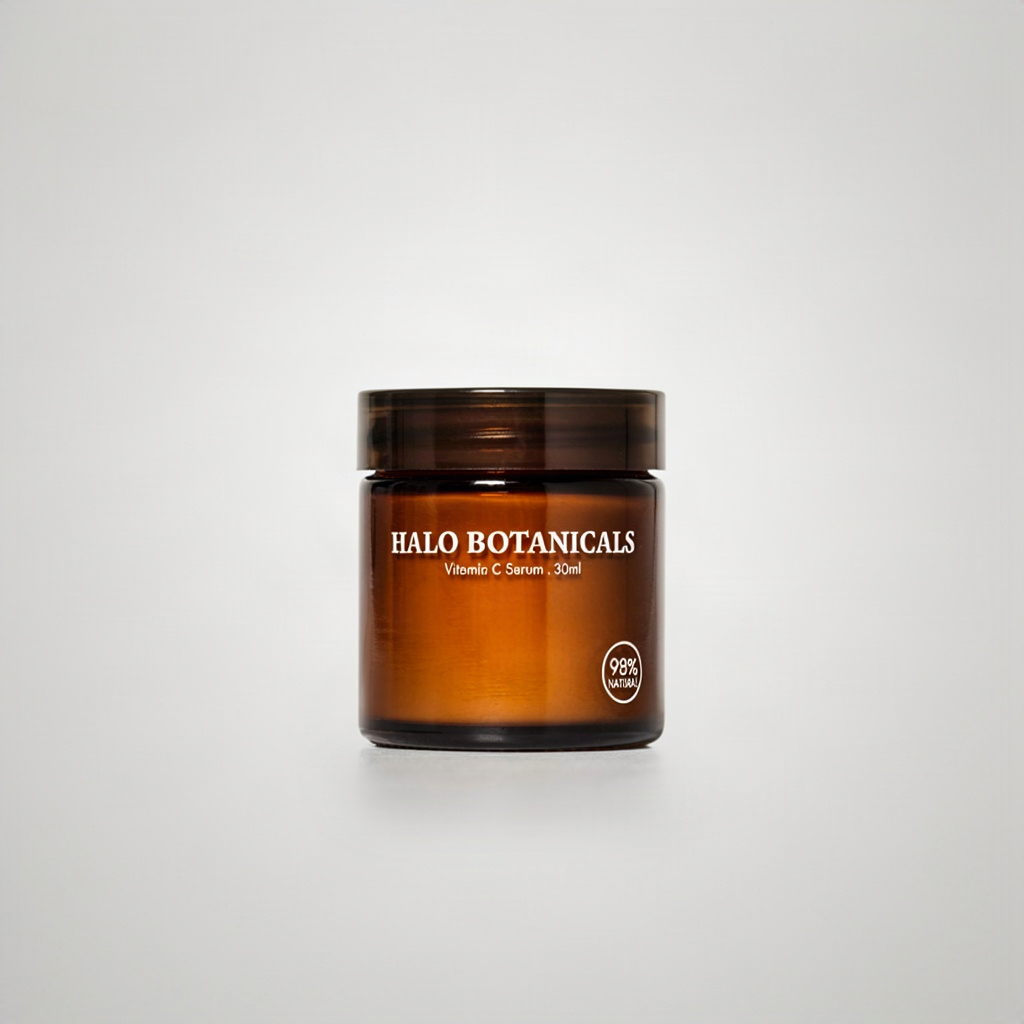 Skincare jar product label mockup with brand name and product copy generated by Ideogram V4