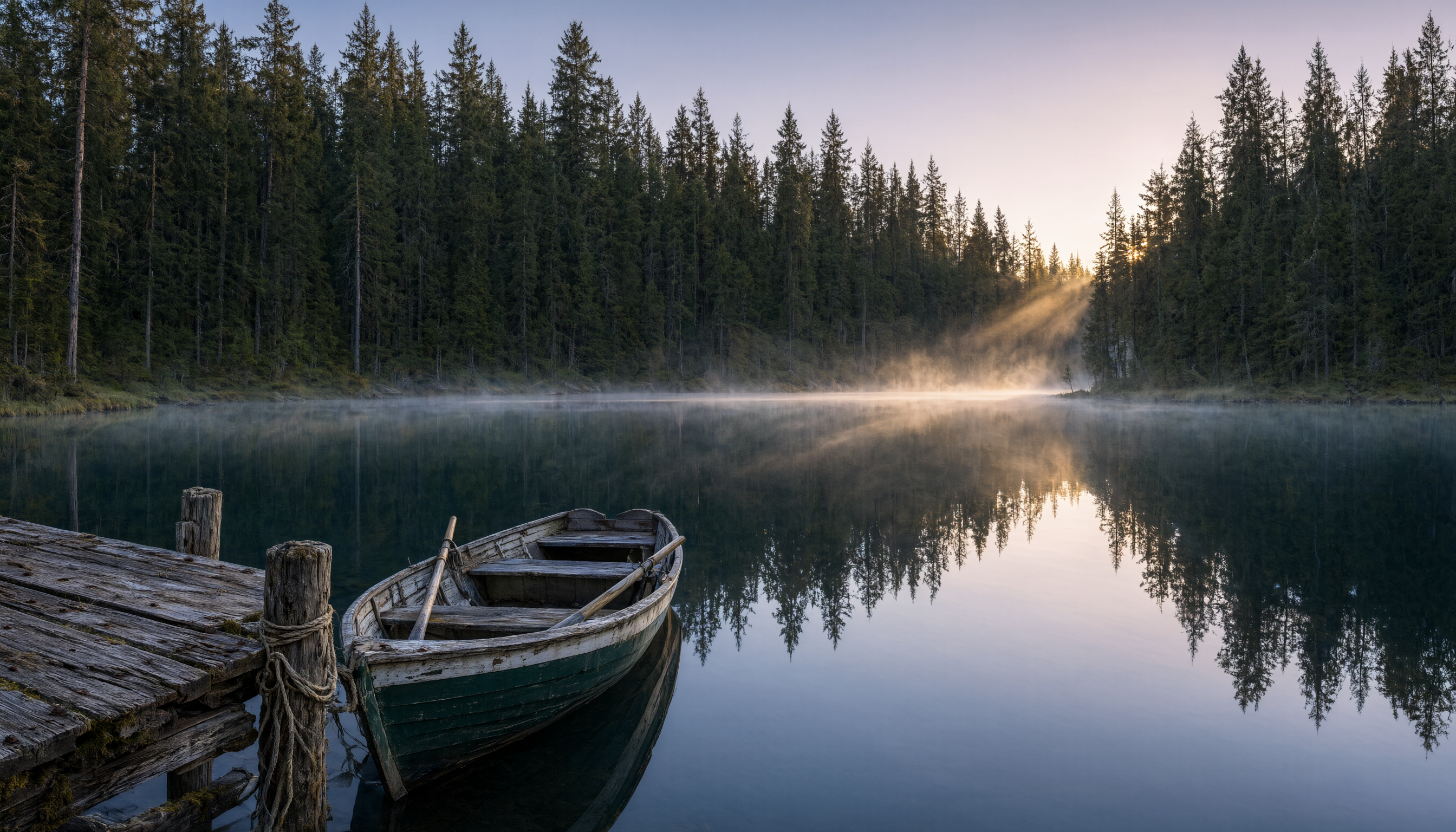 Misty lake dawn landscape generated with qwen-image-3.0-pro/text-to-image
