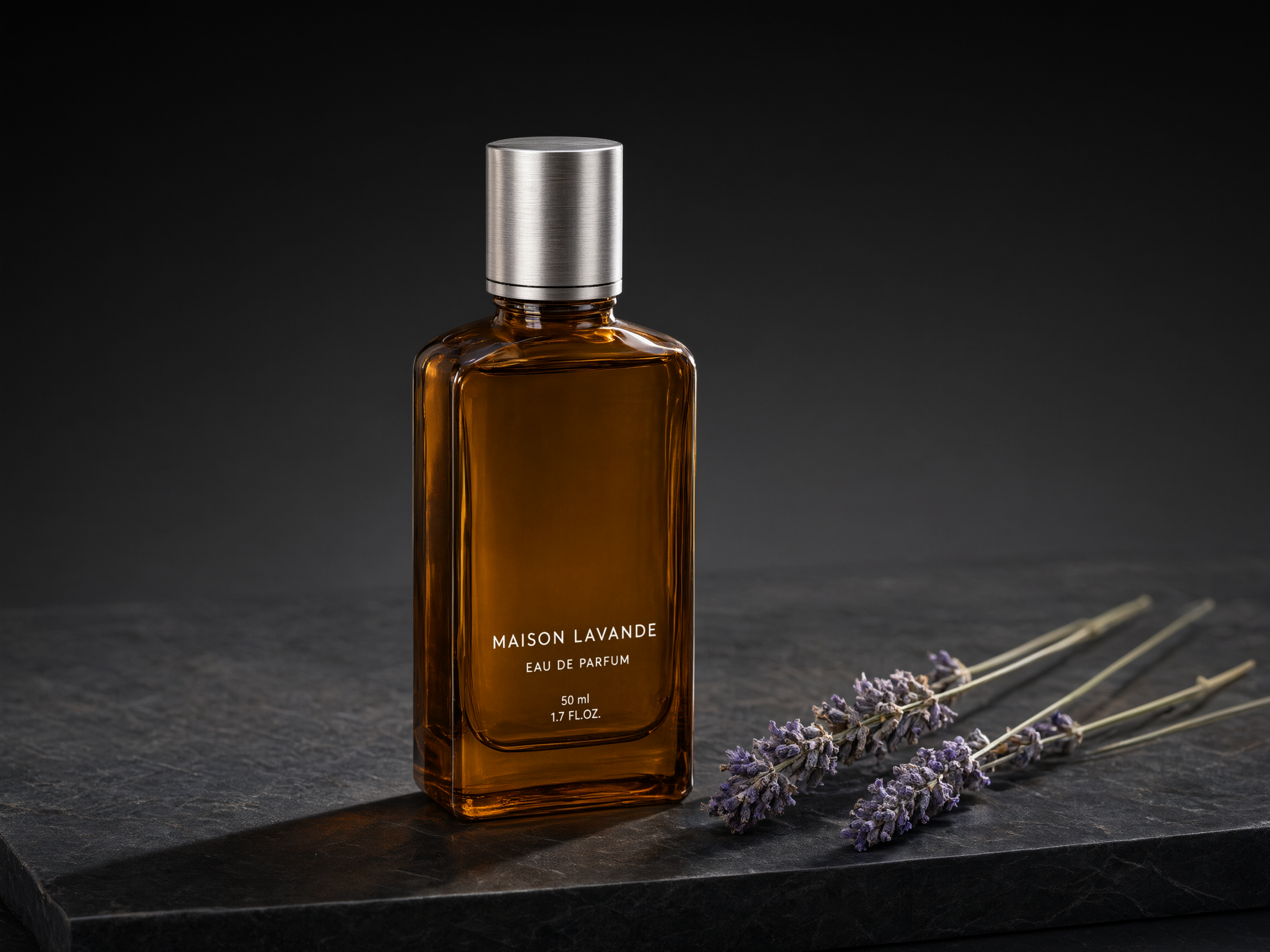 Amber perfume bottle product photography generated with qwen-image-3.0-pro/text-to-image