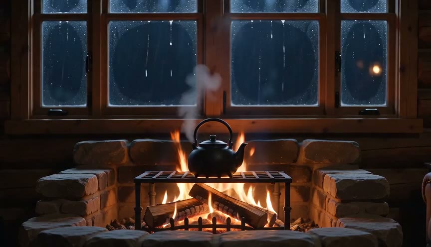Fireplace with native synced audio