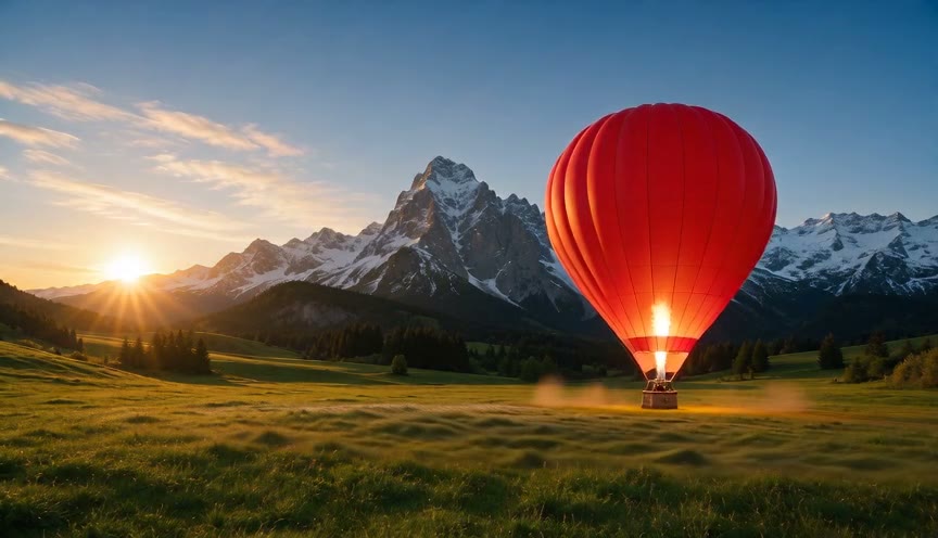 Balloon lift-off animated from the still
