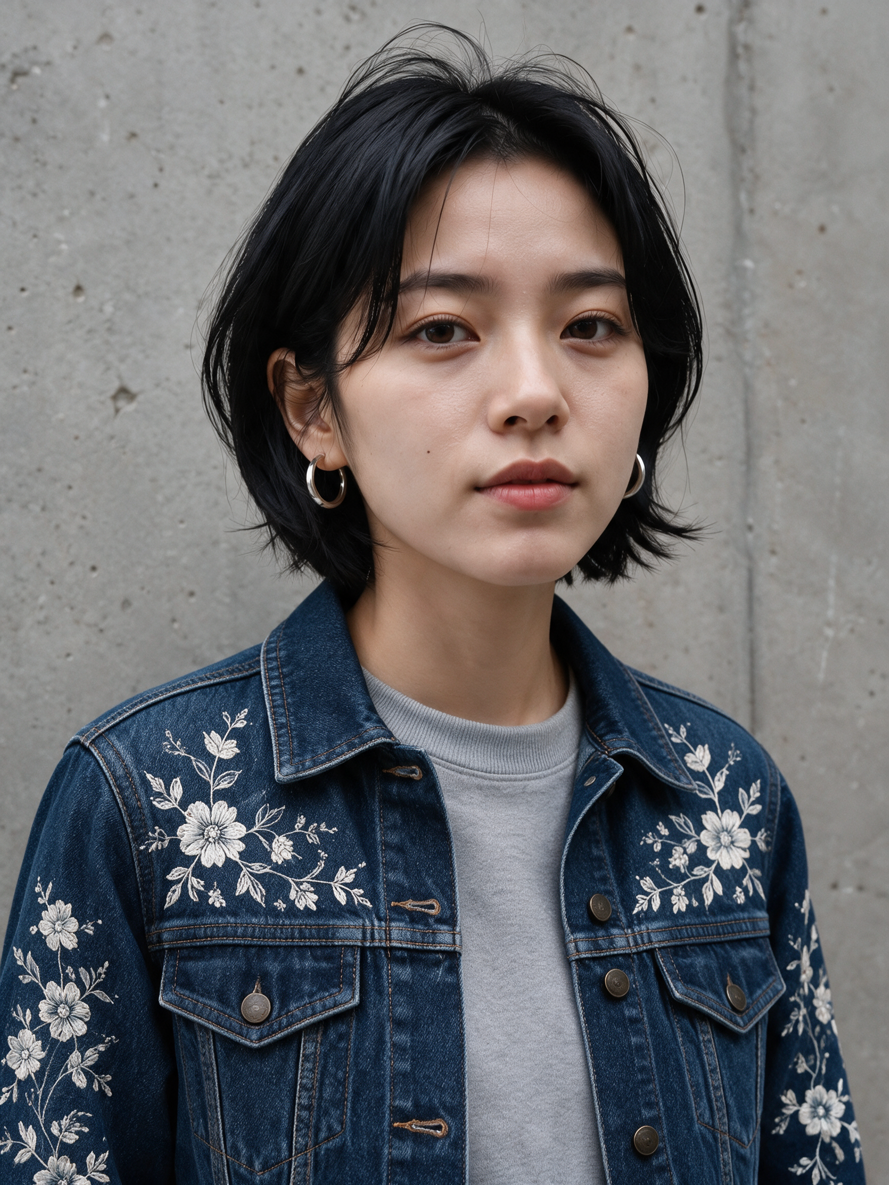 Output: the jacket transferred onto the portrait, identity preserved