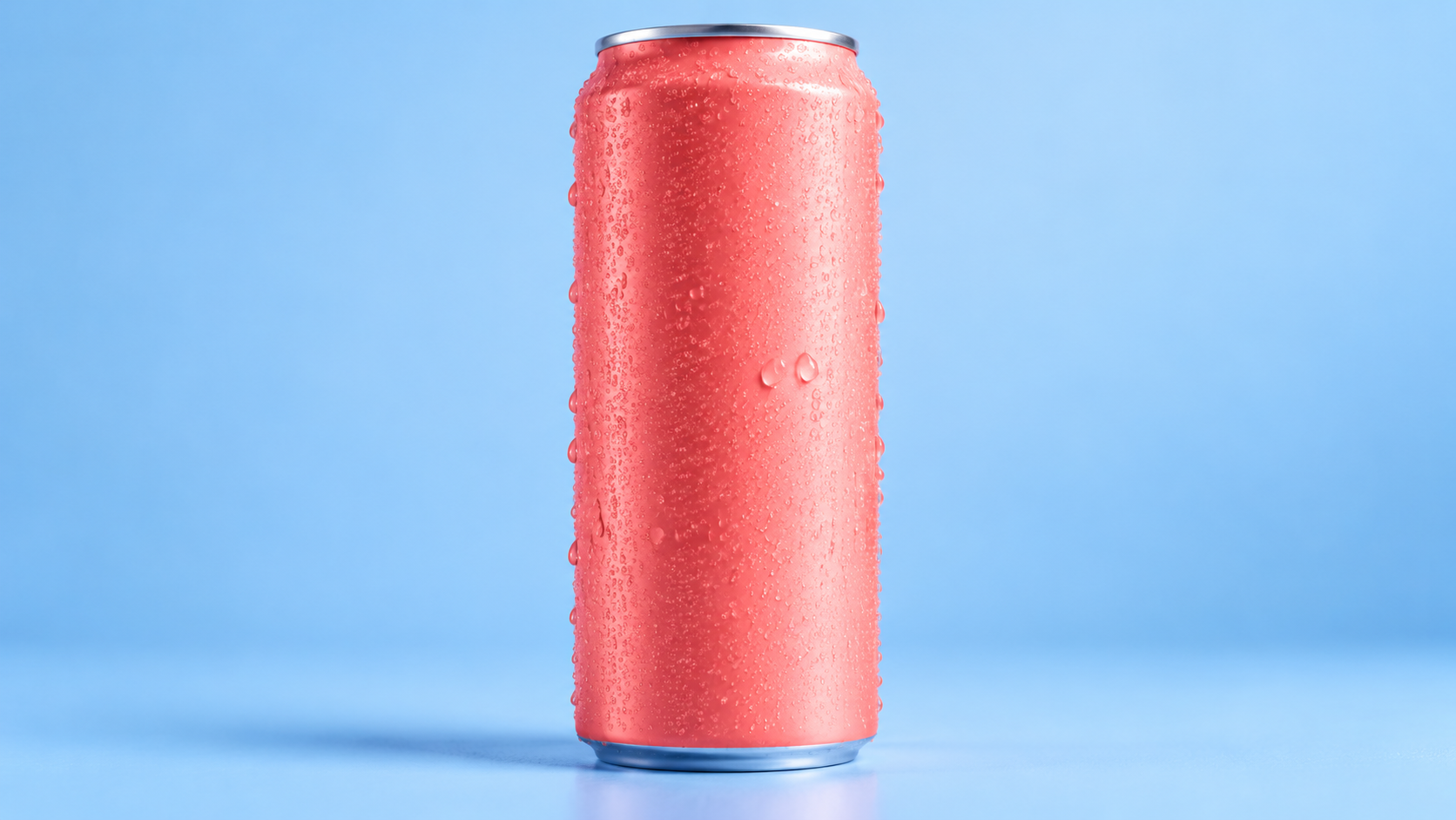 Coral-pink sparkling water can reference