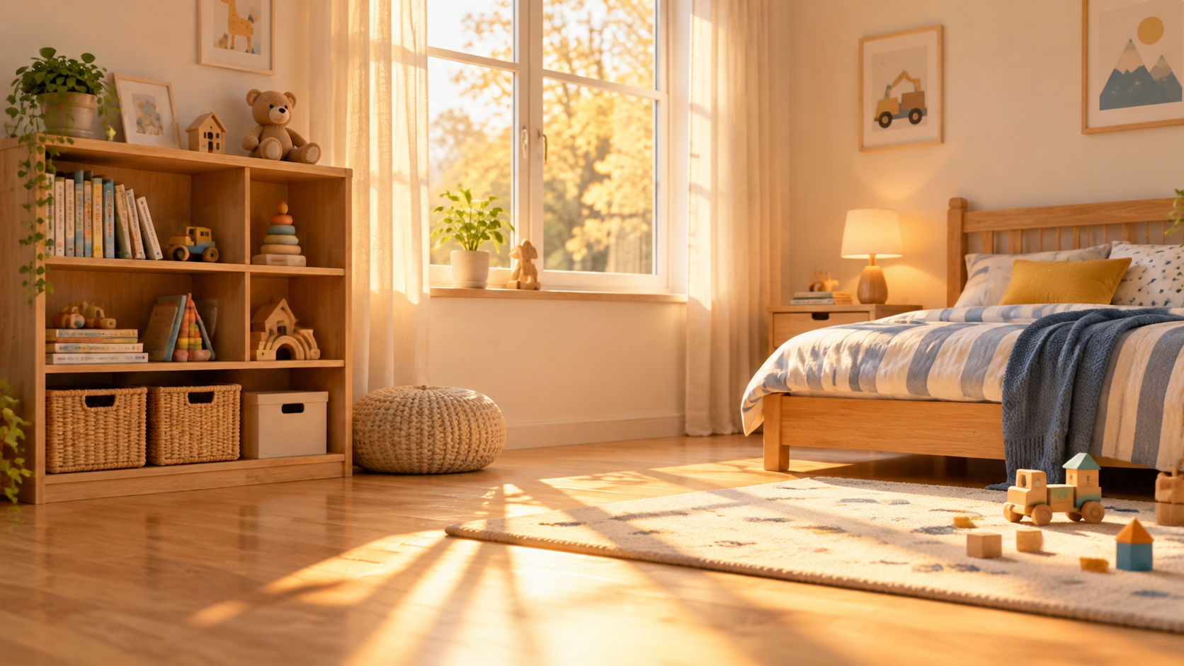 Reference 2: empty sunlit child's bedroom