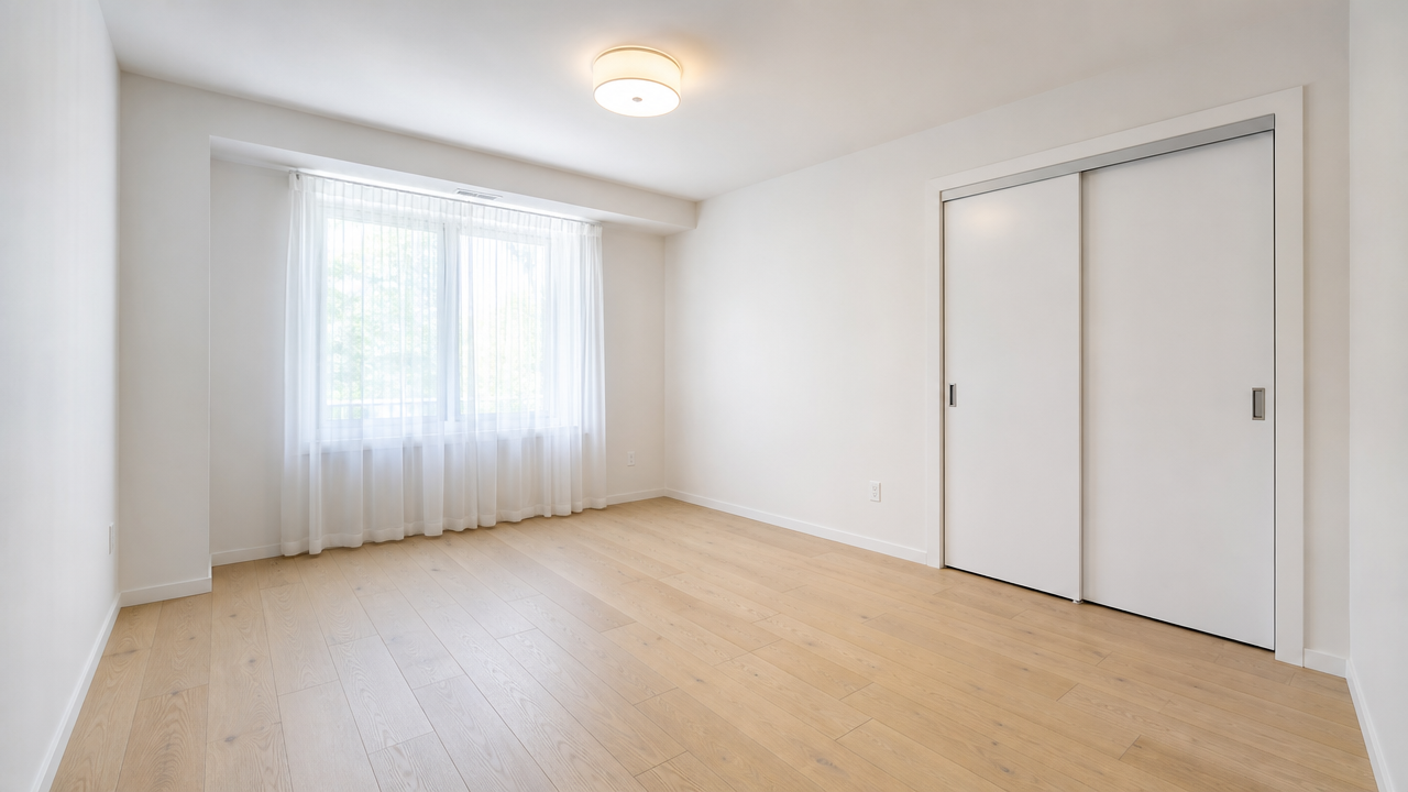 Empty bedroom before virtual staging