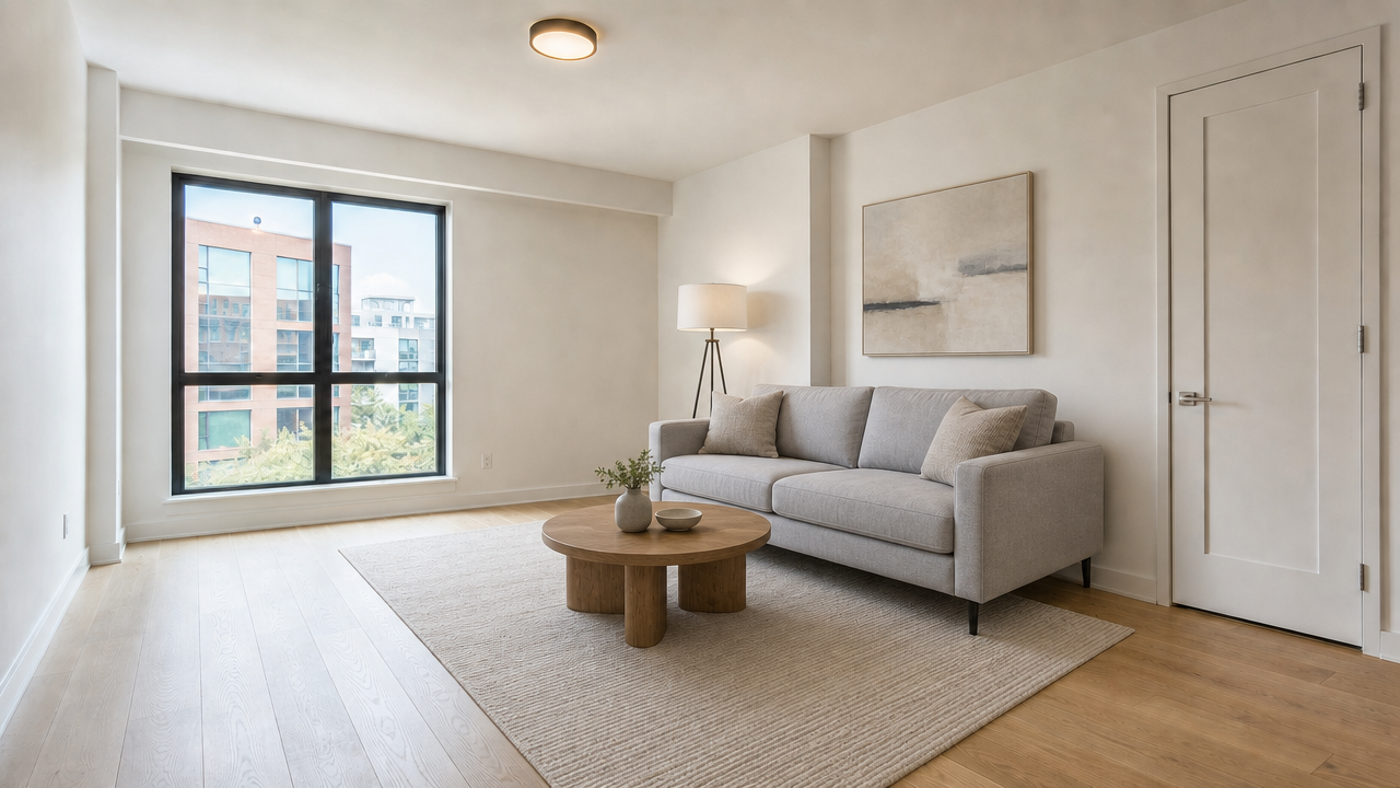 Staged living room after AI virtual staging