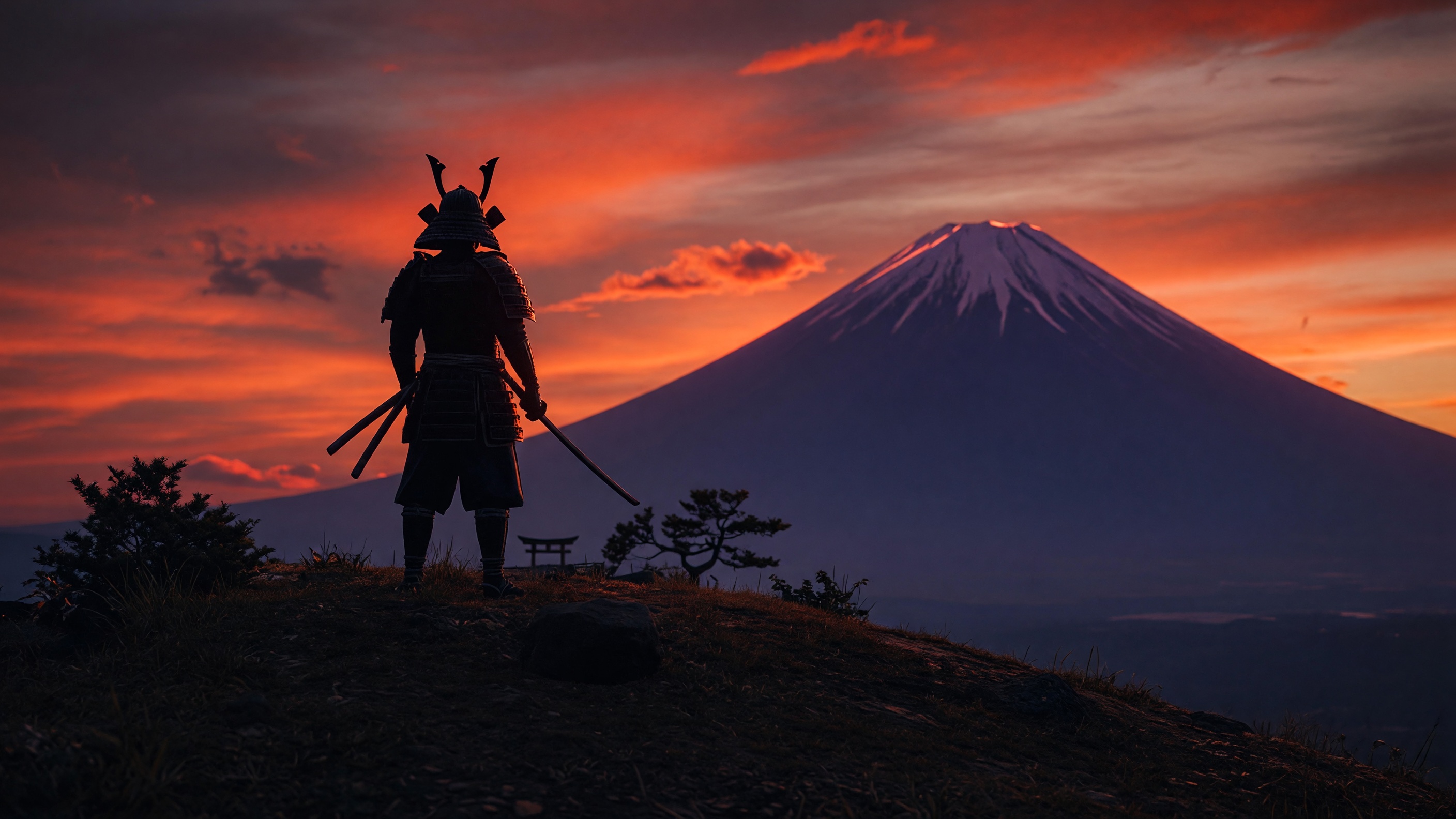 Samurai at Mount Fuji