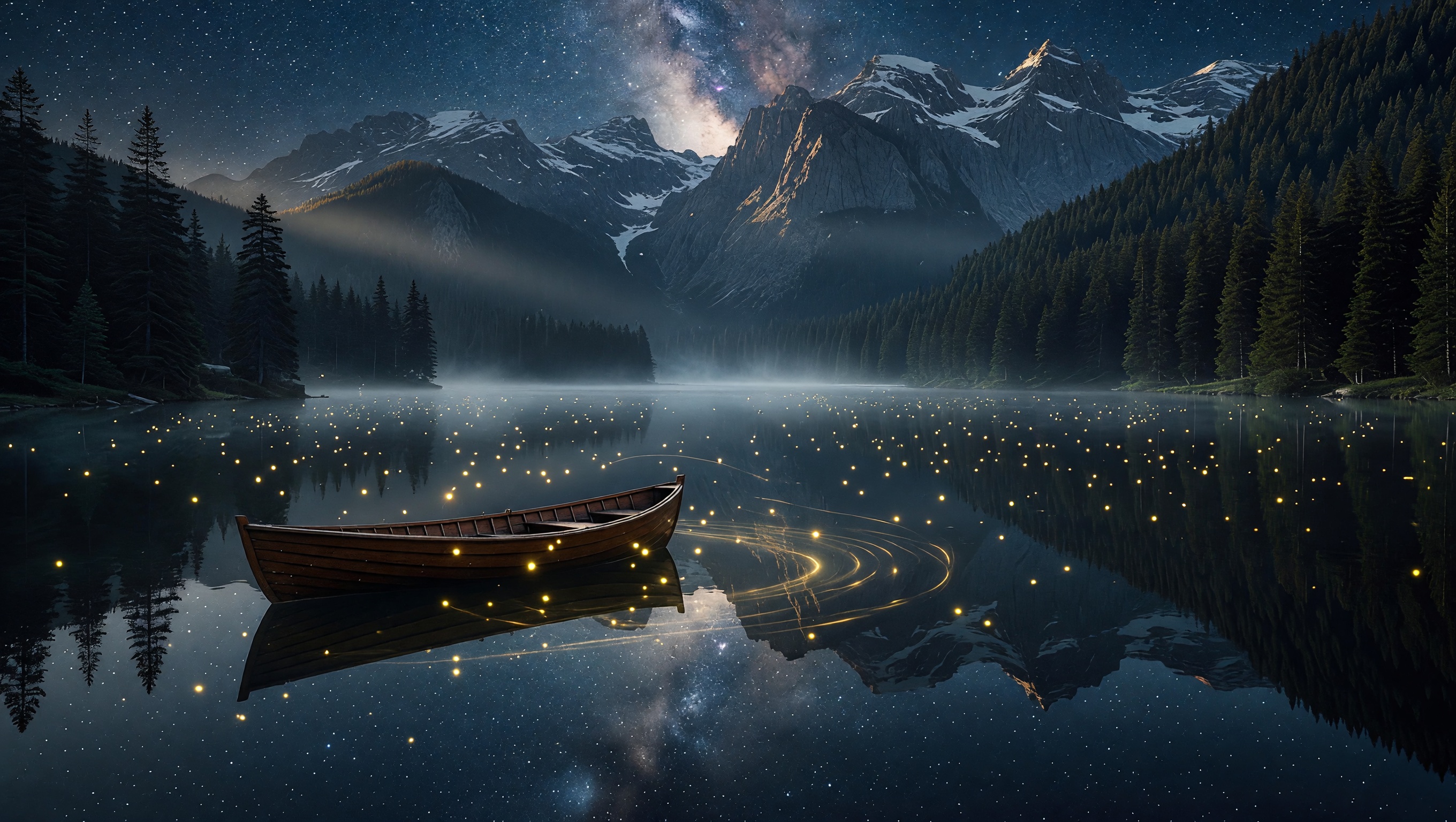 Turn a quiet lake into a firefly night · After