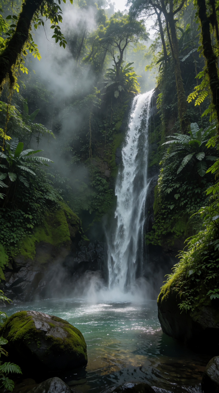 Rainforest waterfall