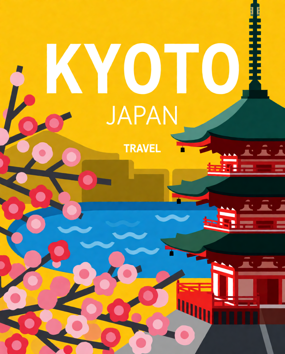 Vintage Kyoto poster