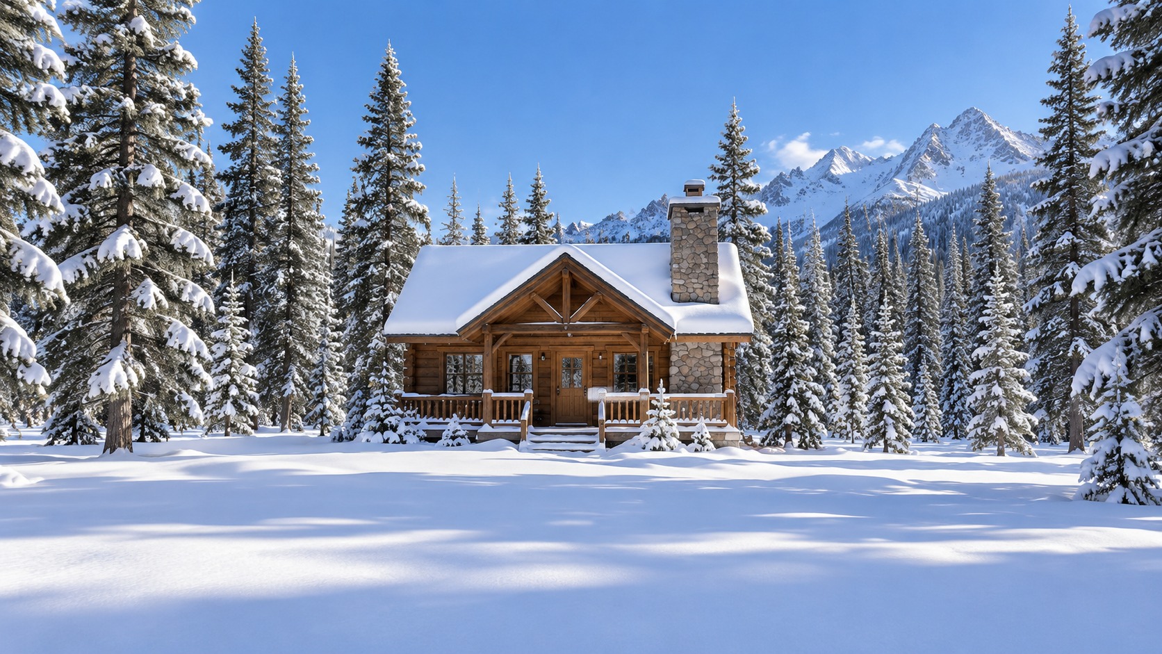 Snow cabin: day to night First frame
