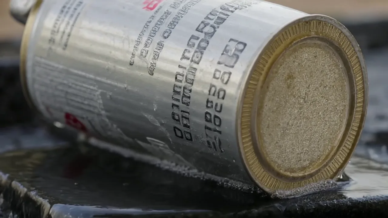 Sparkling-water product close-up