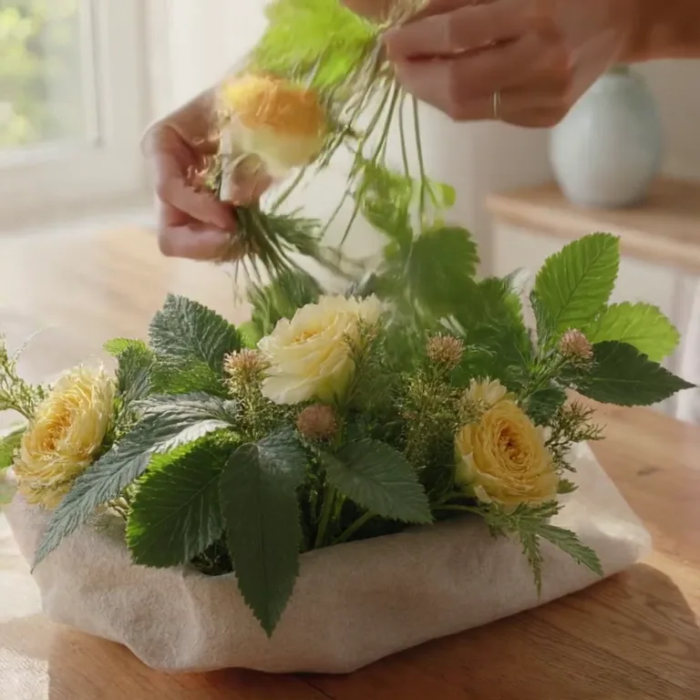 Arranging a bouquet