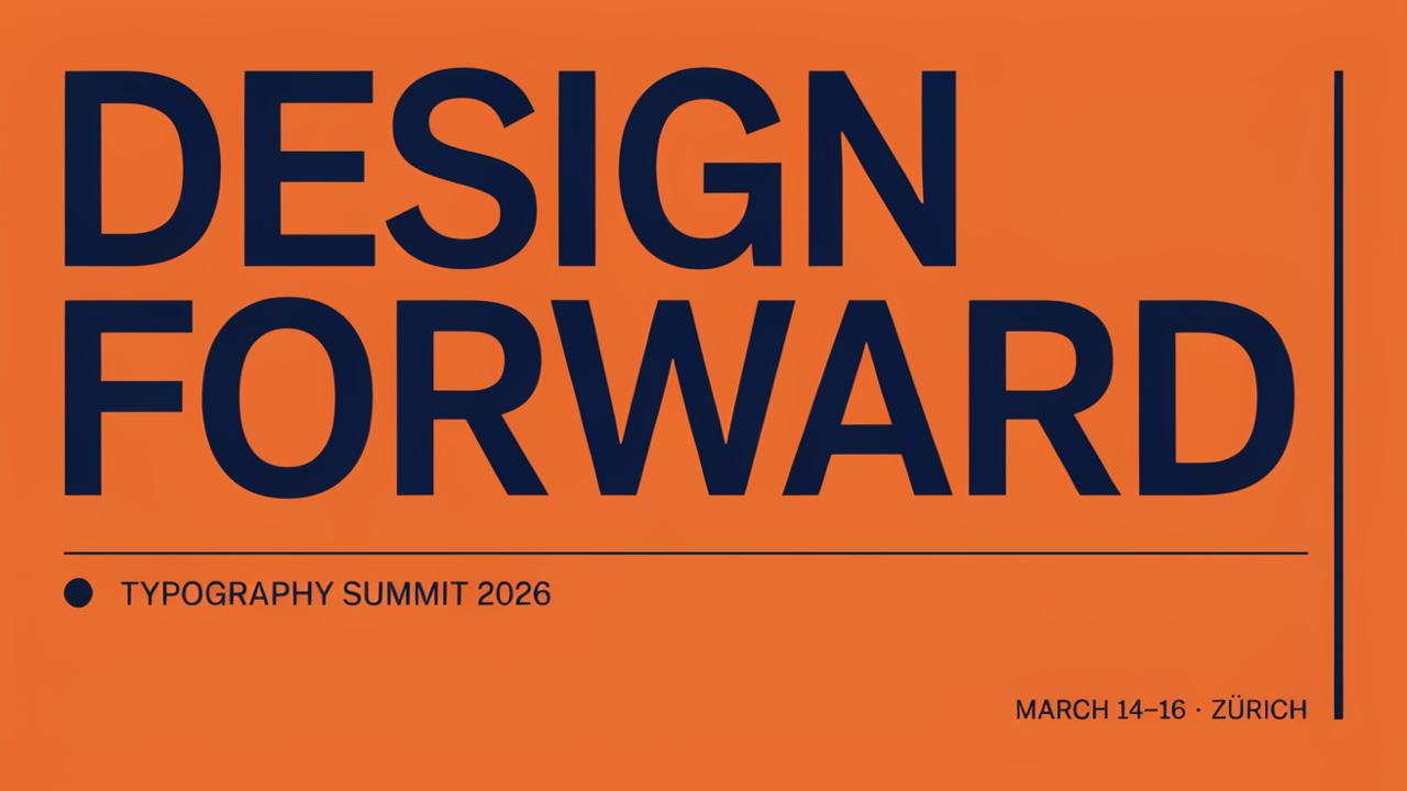 Conference poster with the DESIGN FORWARD headline · low · landscape 16:9