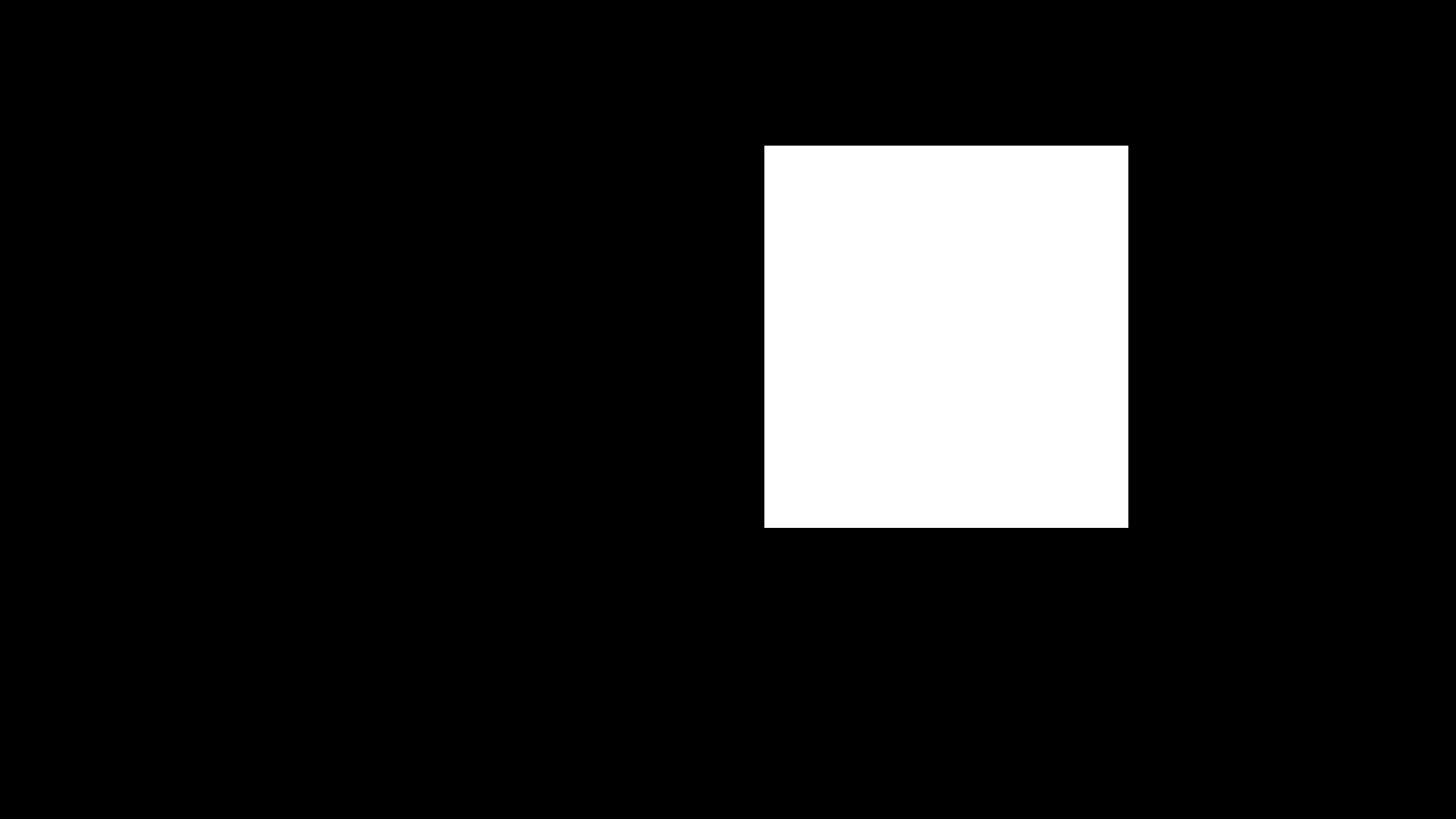 The mask used for the comparison: a white box on a black field