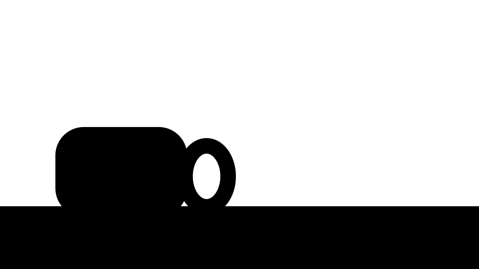 Mask: the white area covers the wall behind the mug while the mug and table stay black