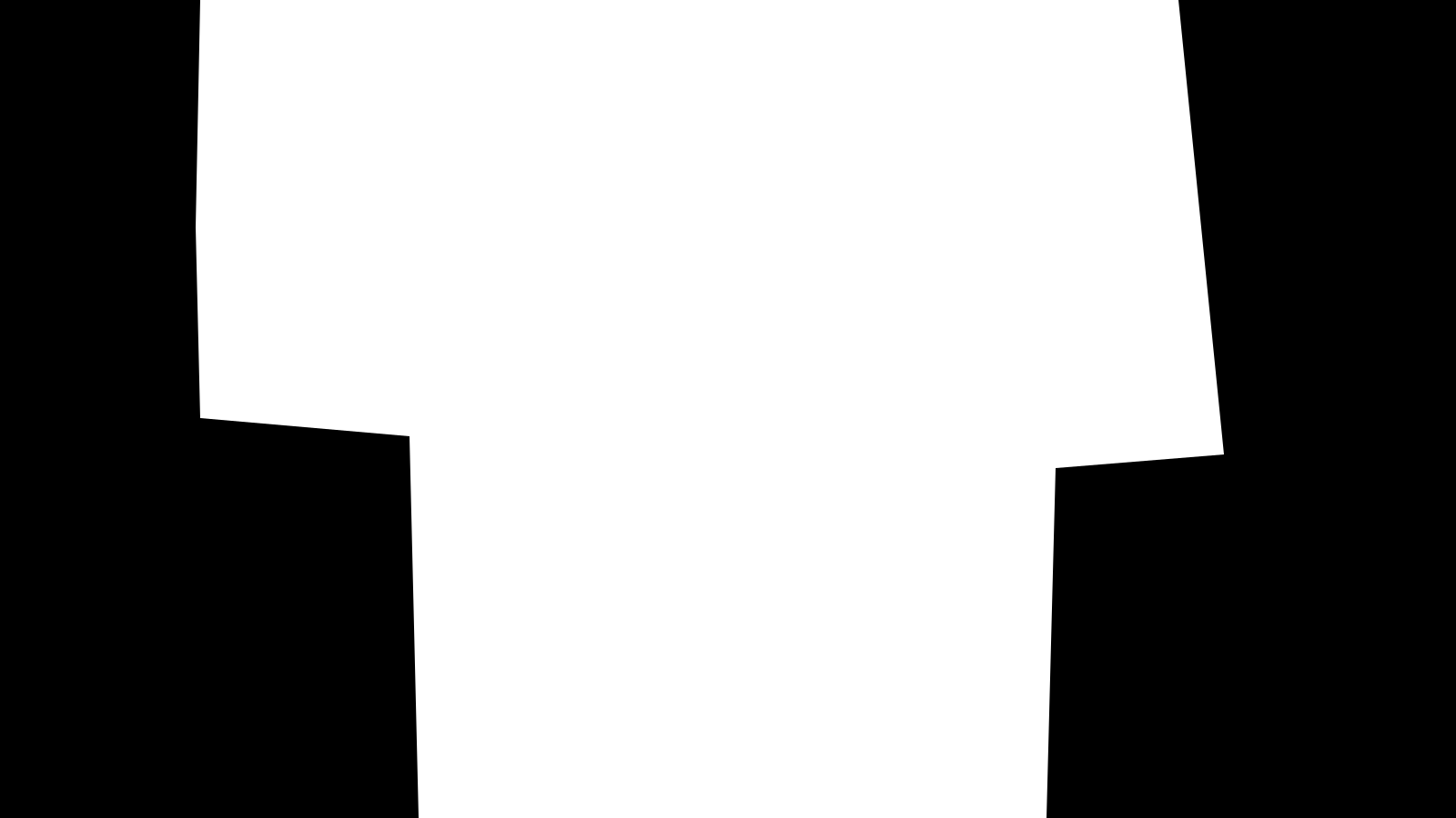 Mask: a diagonal white block over the torso, with the sleeves left black