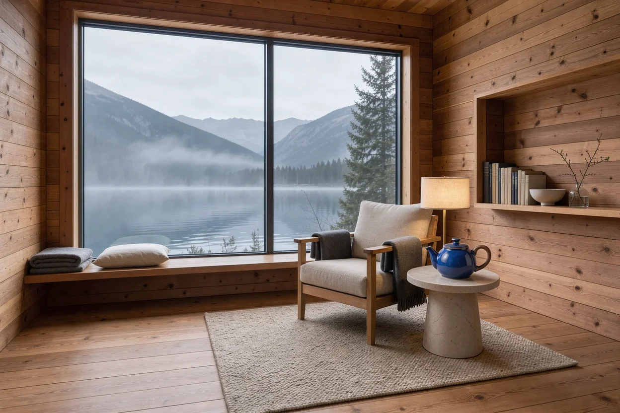 Place the teapot in a cedar cabin · Composite result