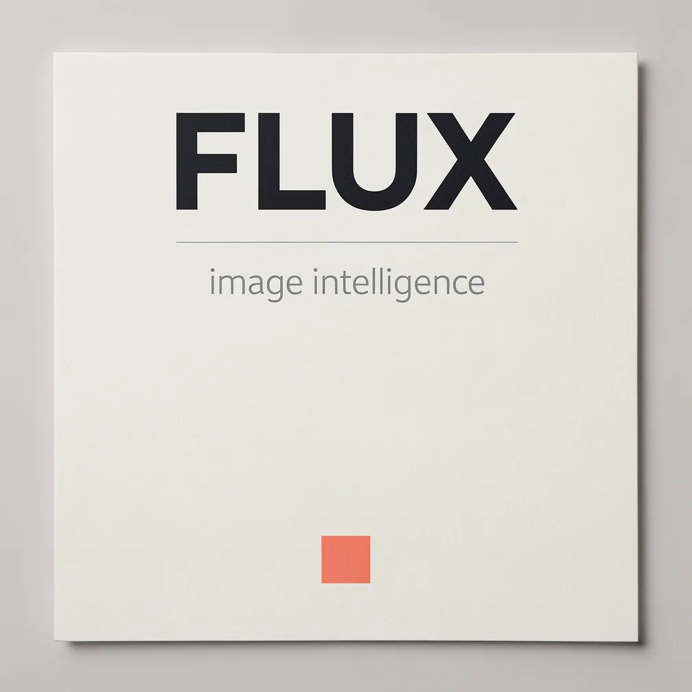 带珊瑚色强调的极简 FLUX 文字海报