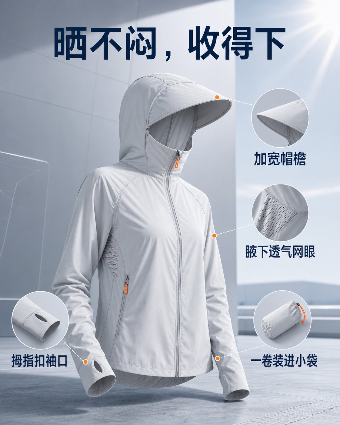 把一件防晒衣拆成四张可上架商品图，作品 2