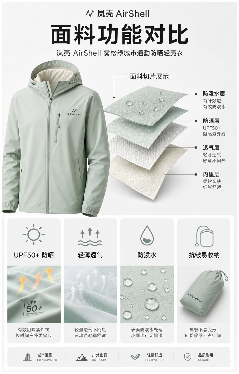 用四张图回答防晒衣购买问题,作品 3