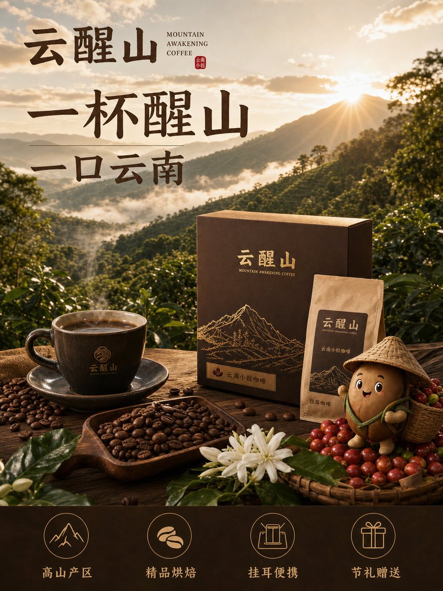 为云南咖啡打造轻量品牌 IP
