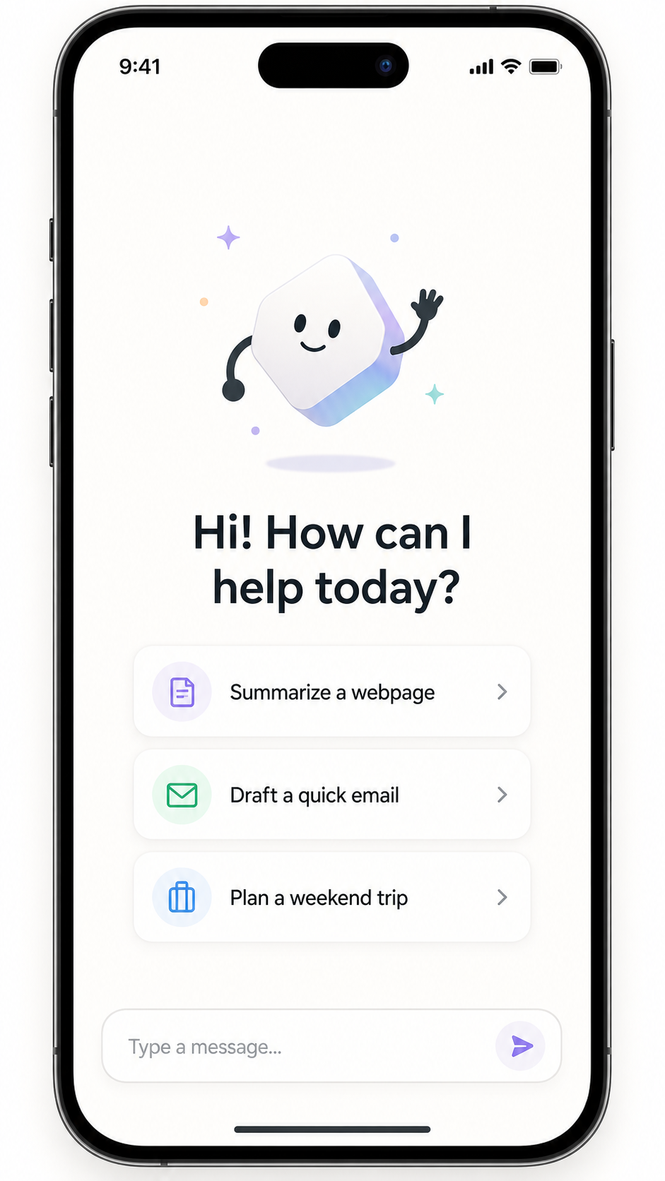 AI 聊天 App 首次启动页