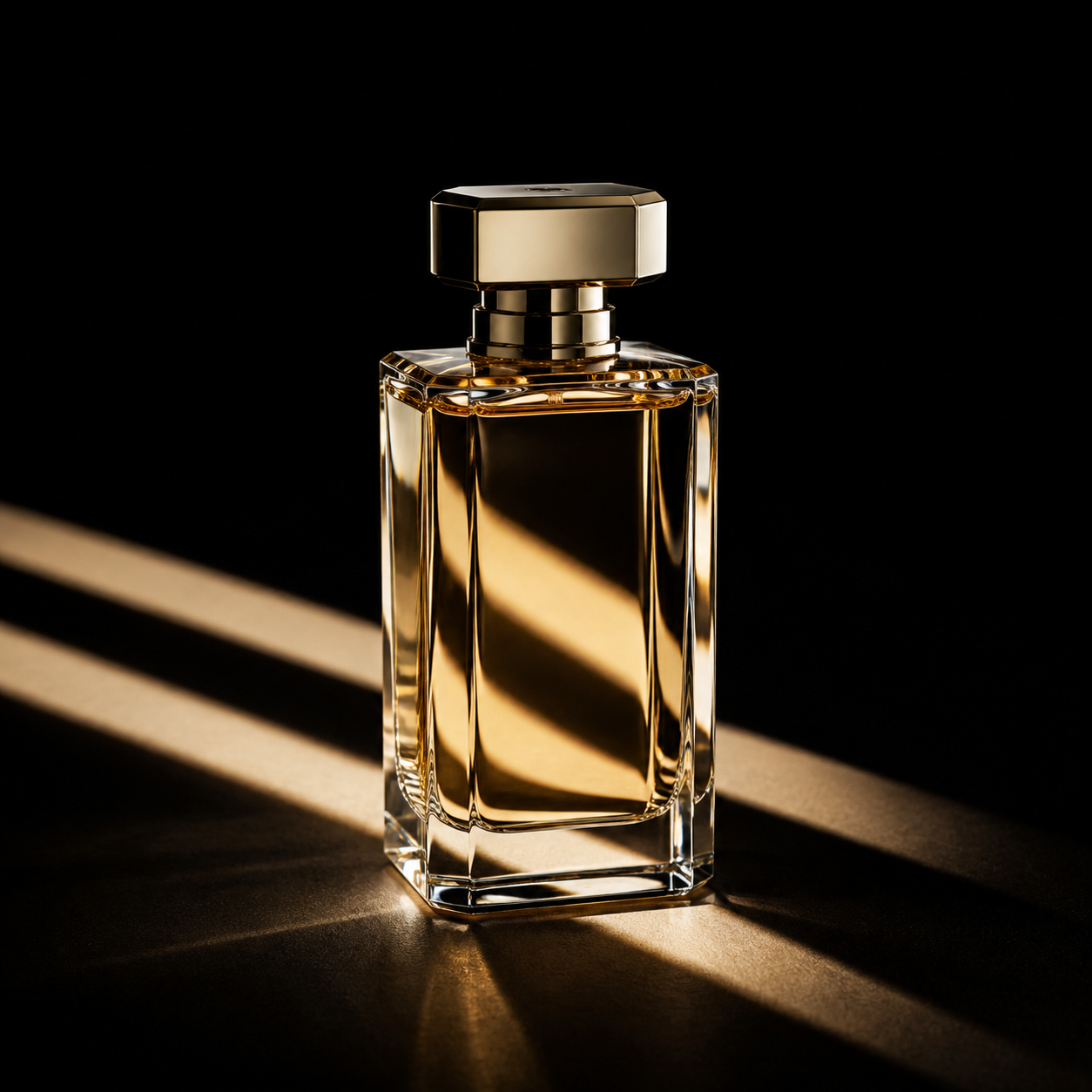 Perfume Bottle in Cubic Light Shafts