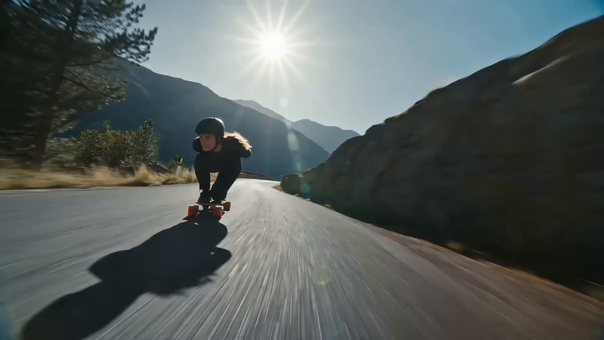 Shadow-Tracking Longboard Descent