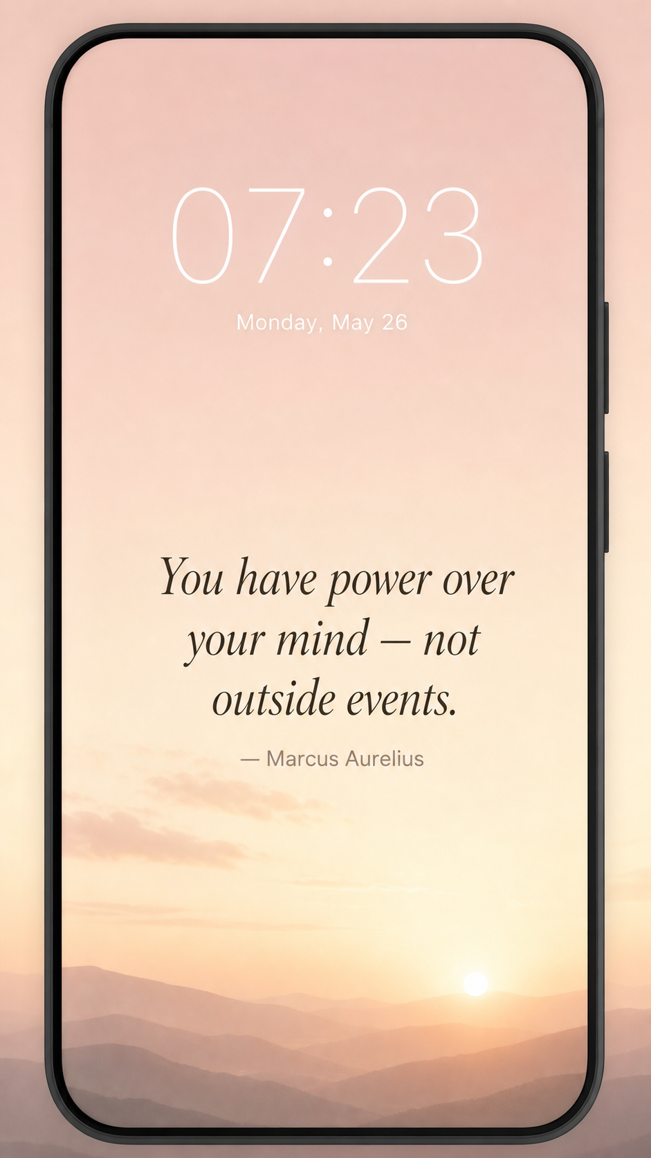 iOS Lock Screen Concept — Stoic Quote