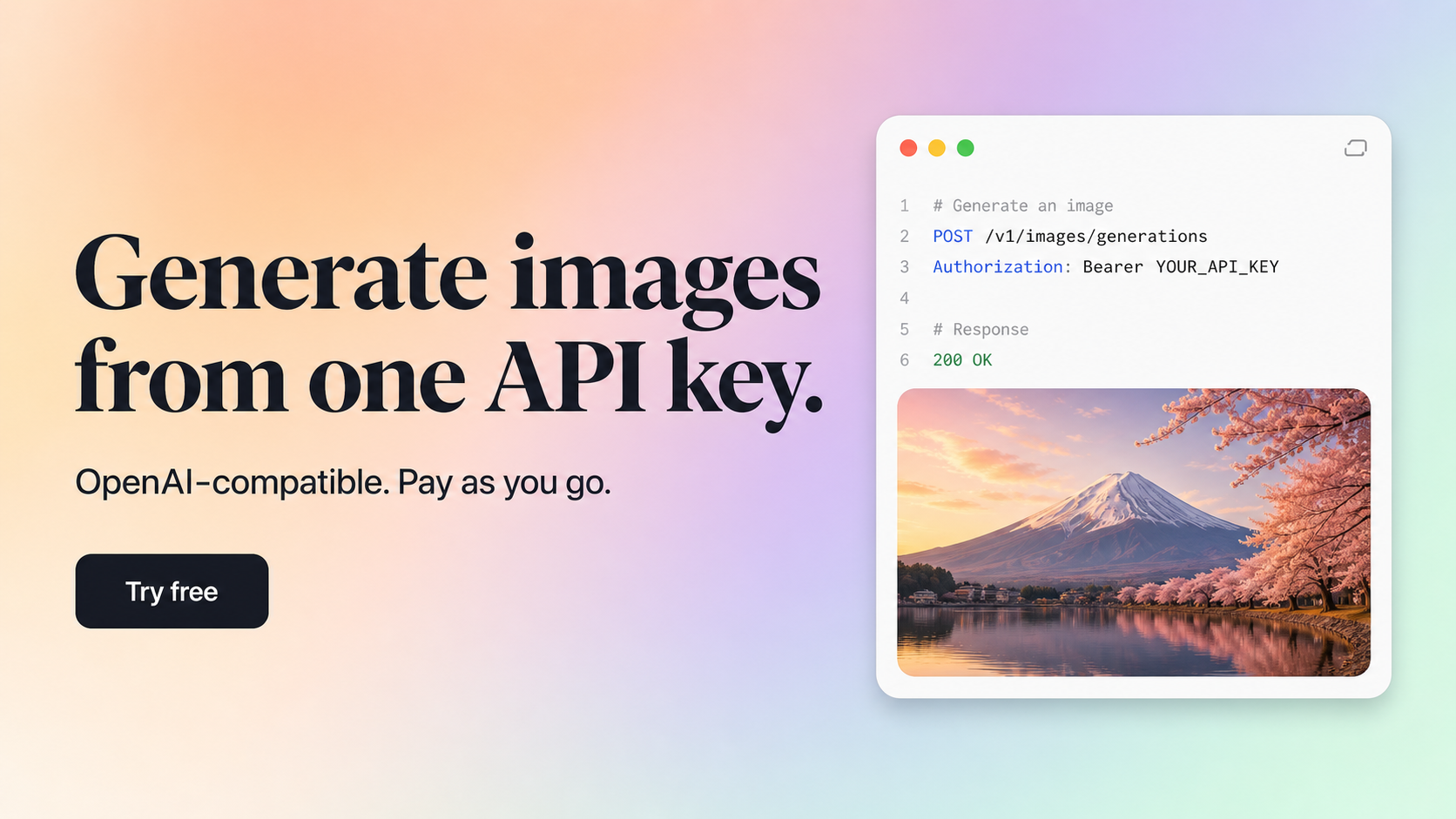 Web Banner — AI Image API Try Free