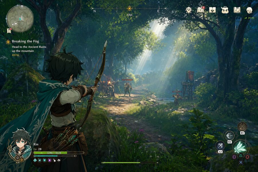 Anime open-world adventure HUD