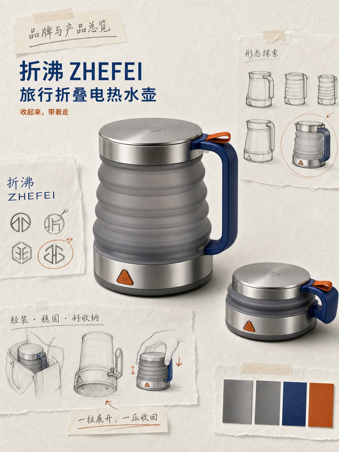 用四张图讲清折叠旅行水壶