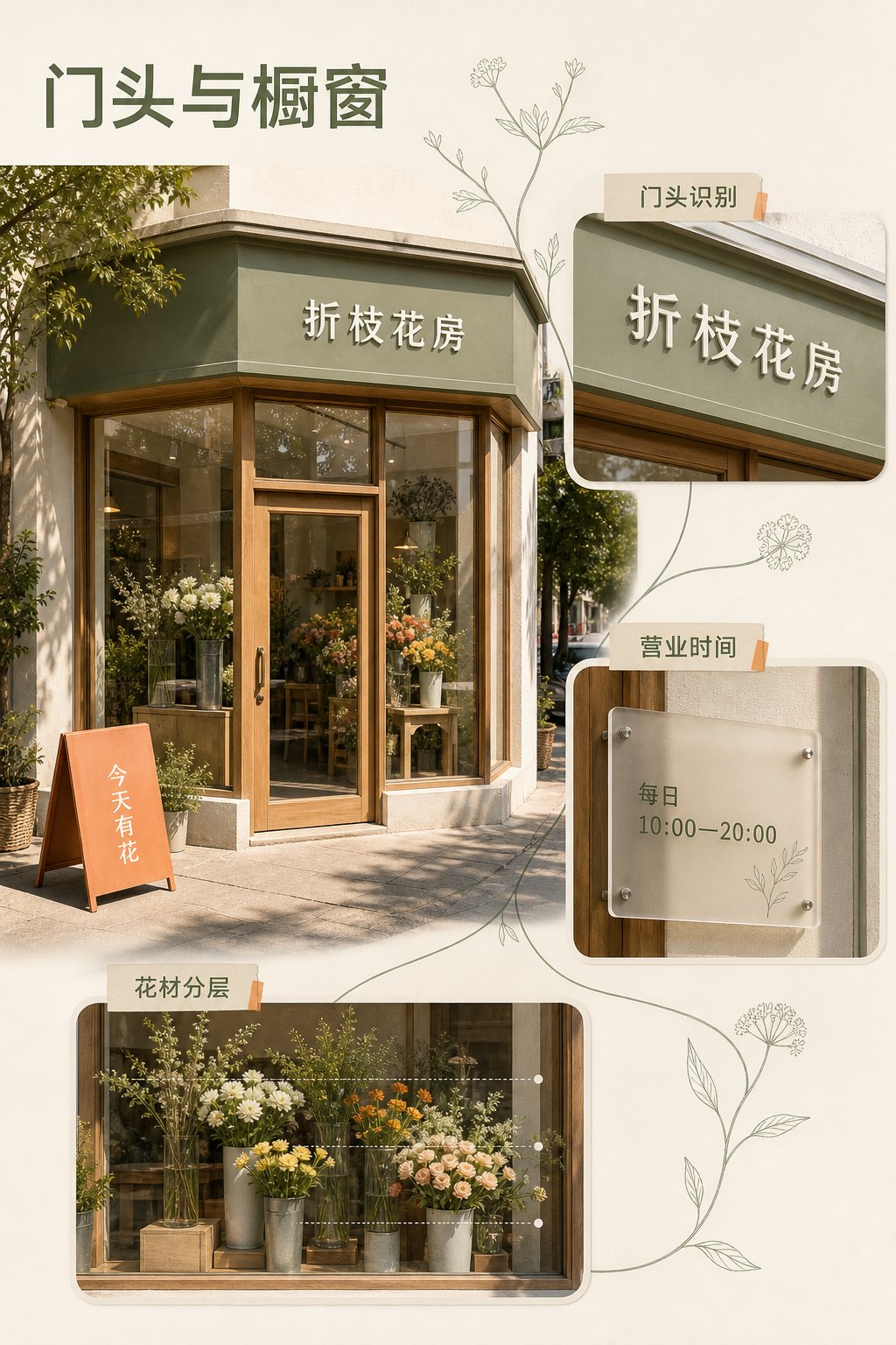 从门头到包装，搭好一间花店