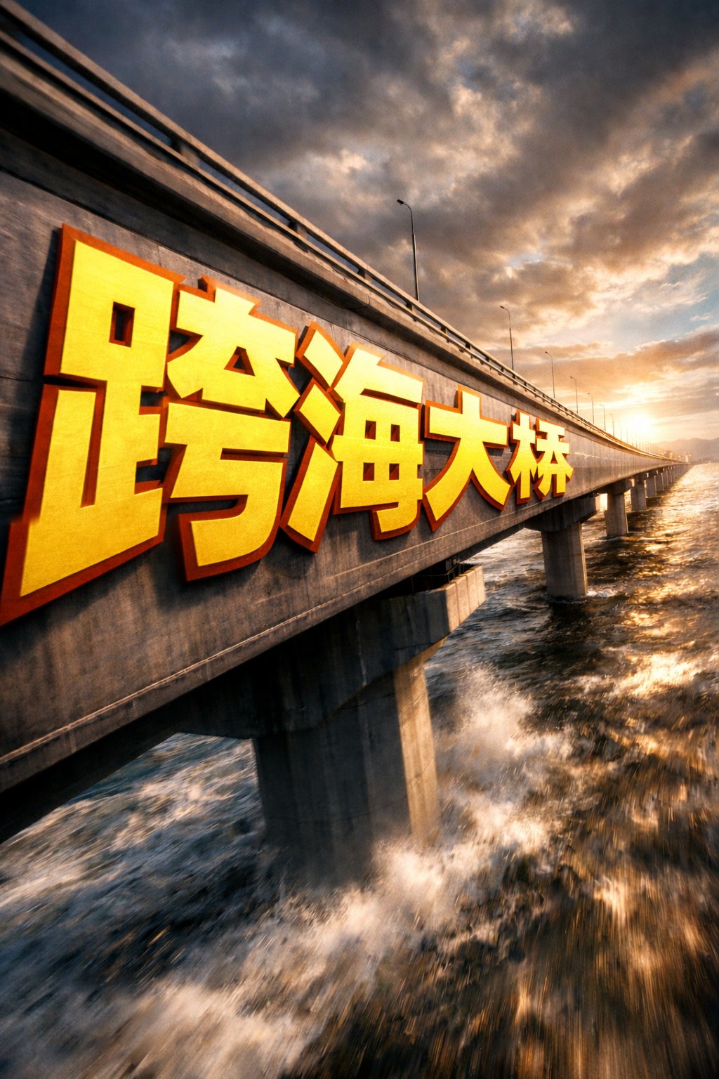极限透视字体桥梁