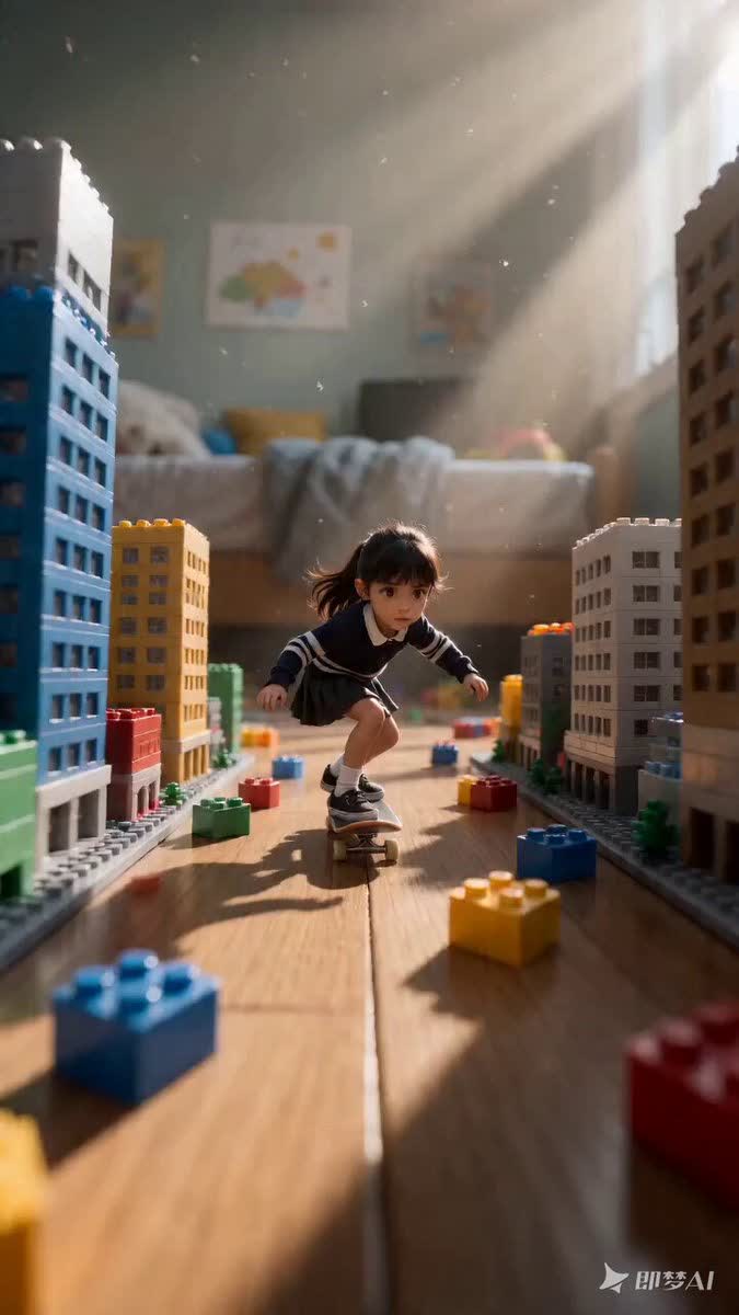 Mini Skateboard Escape in a Child Bedroom
