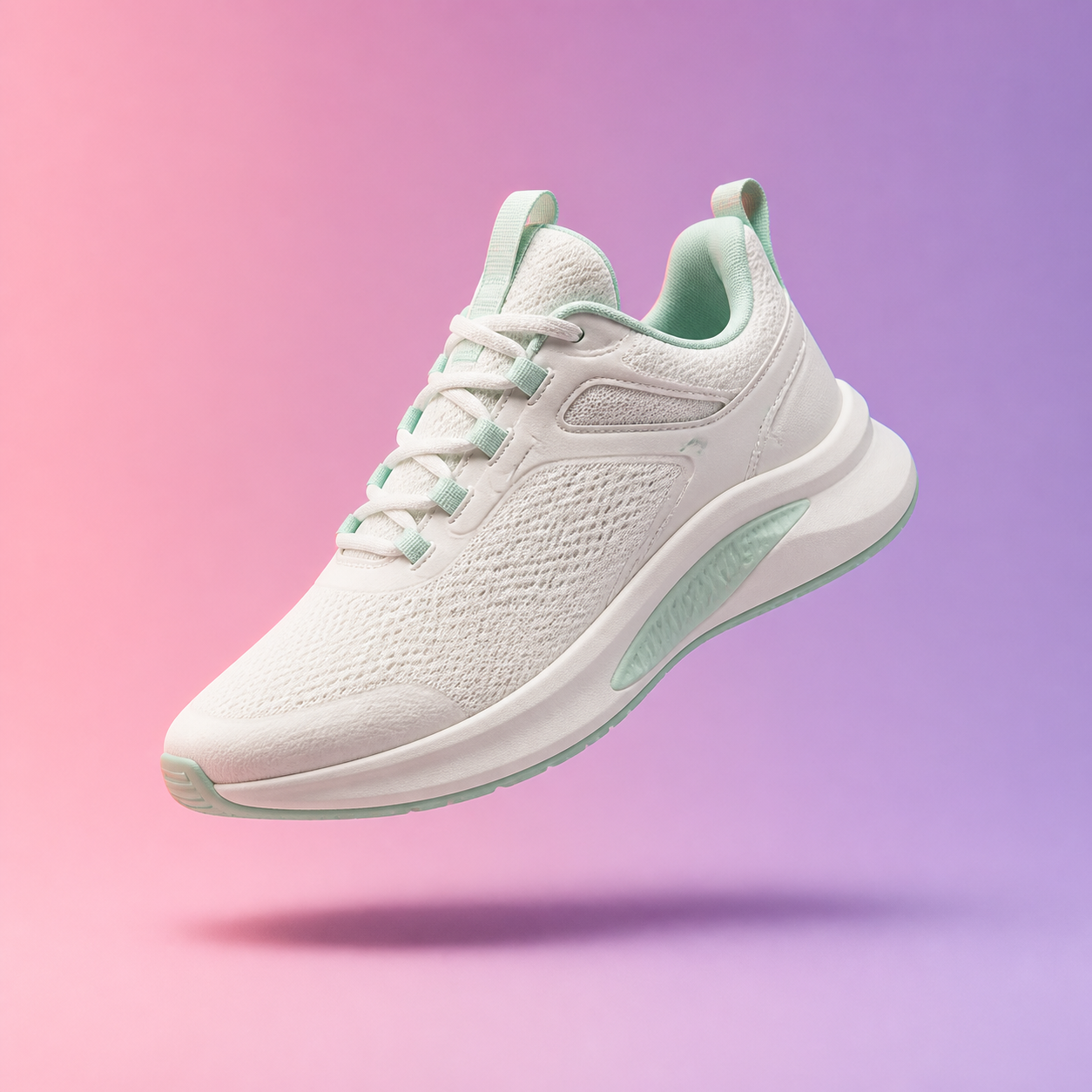 Floating Sneaker on Pastel Gradient